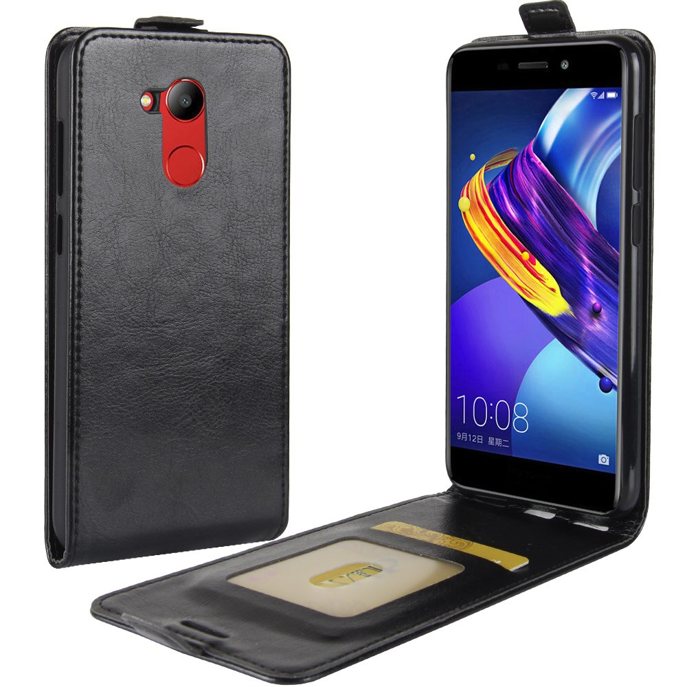 Funda para Huawei Honor 6C Pro (Honor V9 jugar) de la cubierta de la Funda de cuero de la hebilla magnética funda protectora: Black