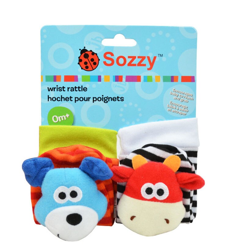 SOZZY 2 stks/set Pols Rammelaar 15*3.5 cm dier Voet Sokken 14*6.5 cm Squishy Baby Baby Speelgoed pluche Pasgeboren sussen suffed pop: Socks 3 with paper