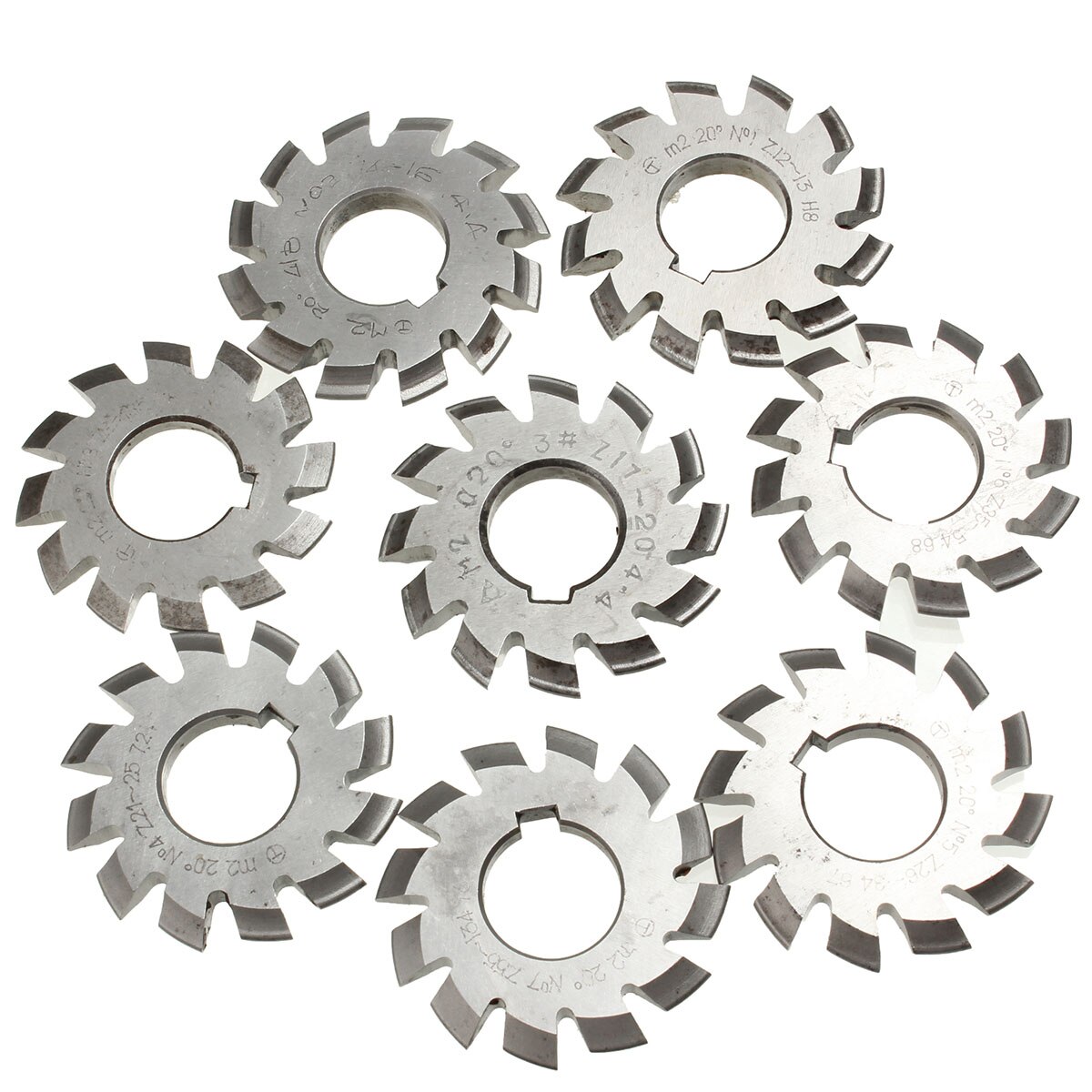 Modul 2 m2 pa20 grader boret højhastighedsstålfræser værktøj fræser fræser gearskæring 22mm #1-8 hss involute gear