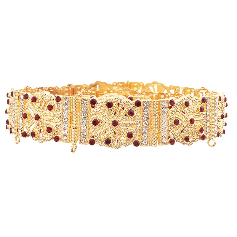Morocco Caftan Belt Women Gold waist chain Hollow Out Arabesque Ethnic Wedding Body Jewelry Bridal