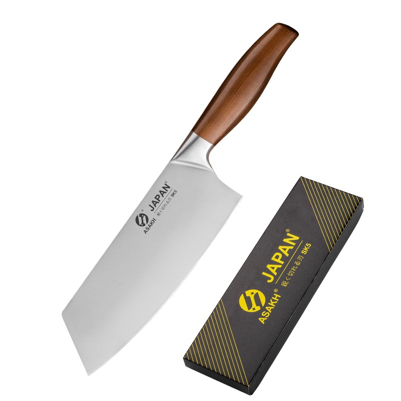 Roestvrij Staal Japanse Keukenmes Hakken Dual-Purpose Koksmes Slagersmes Slagersmes Vlees Cleaver Koken Gereedschap: Style B with box