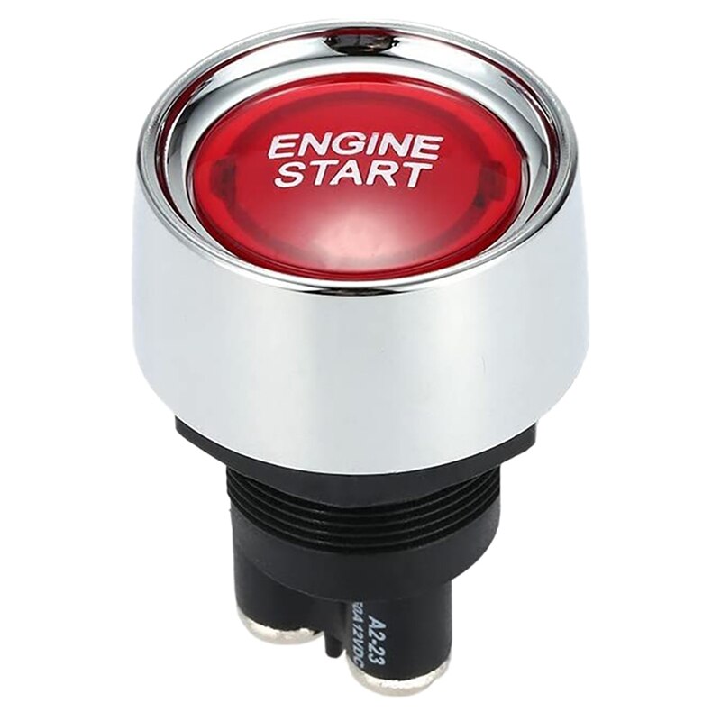 Motor Knop Auto Dc 12V 24V Auto Start Motor Knop Lichtschakelaar Knop Start Contactslot Voor Racing: Rood