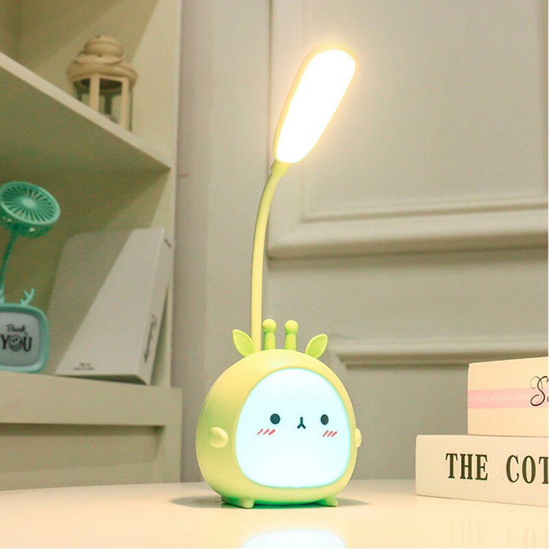 LED Desk Lamp Cute Cartoon Table Lamp Eye Protection Reading Lamps Rechargeable Bedroom Three Mode Night Light For Kids Children