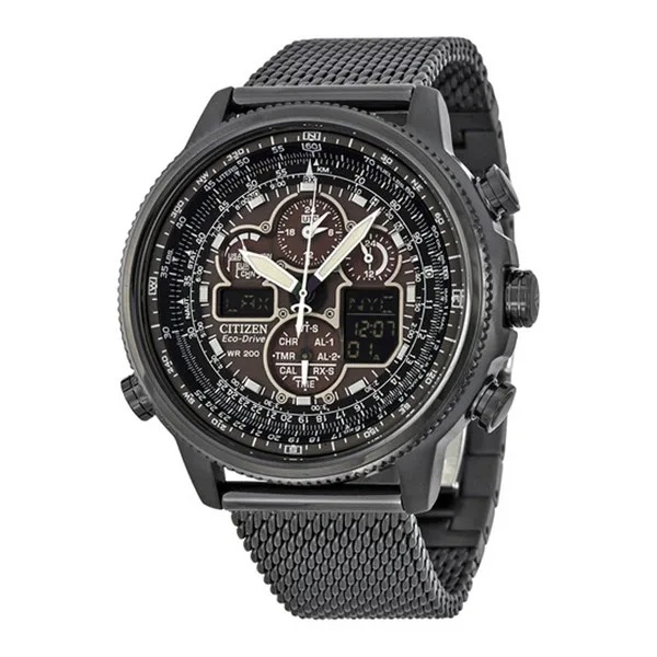 Original CITIZEN Skyhawk Sports Watch Luxury Stainless Steel Mechanical Watch Business Casual Waterproof Watch: black