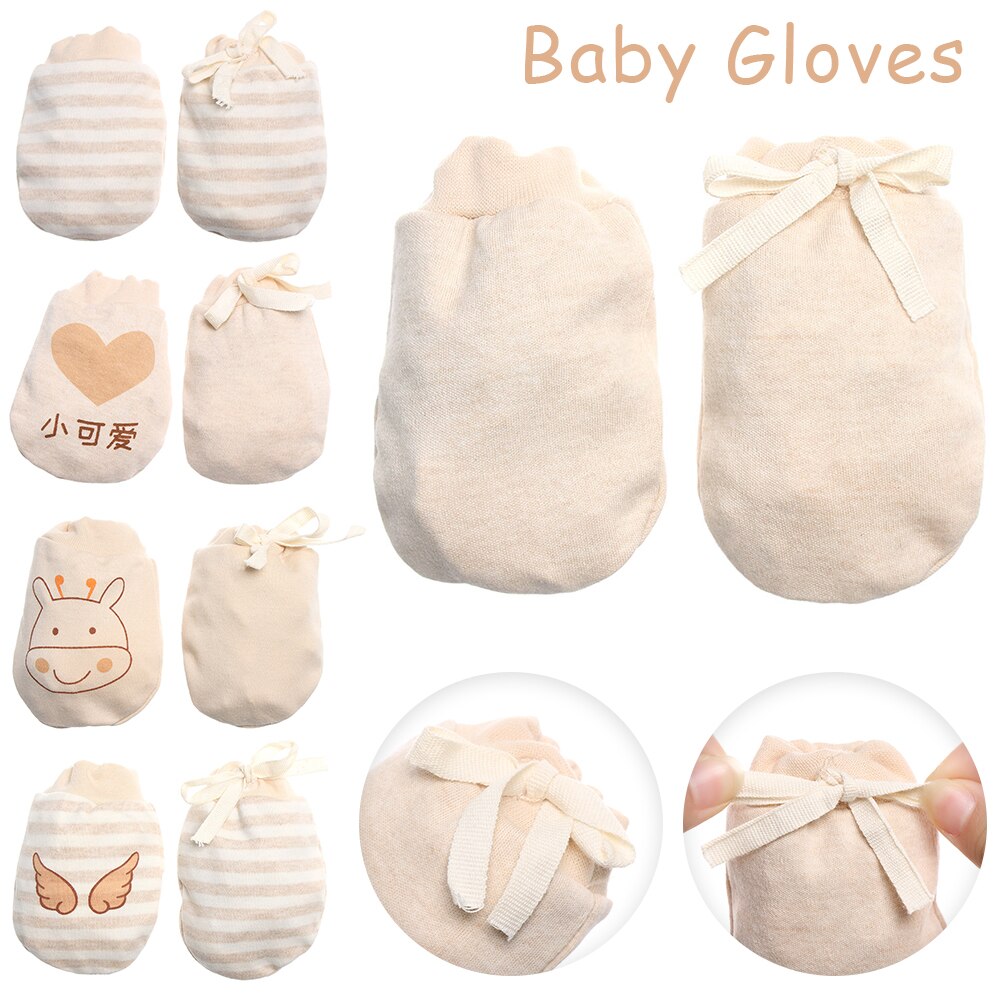 1Pair Newborn Guanti di Inverno Del Bambino Infantile Del Fumetto di Stampa Anti-afferrare Guanto di Cotone Morbido Handguard Guanto Con Coulisse Regolabile Guanti