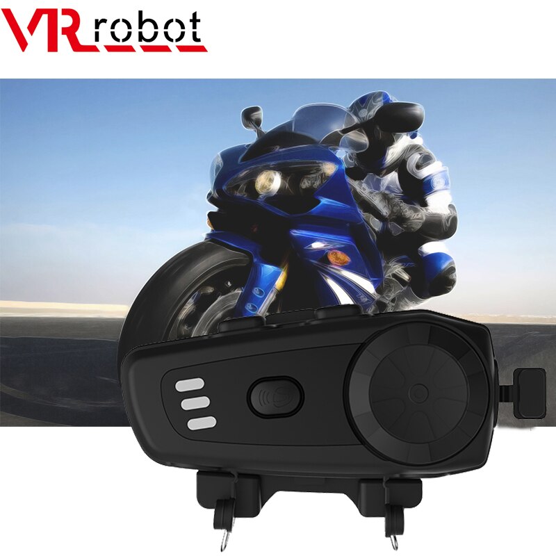 VR roboter Bluetooth Motorrad Gegensprechanlage Wasserdichte Drahtlose Freihändige Helm Headset Sprechanlage Für 2 Fahrer Intercomunicador