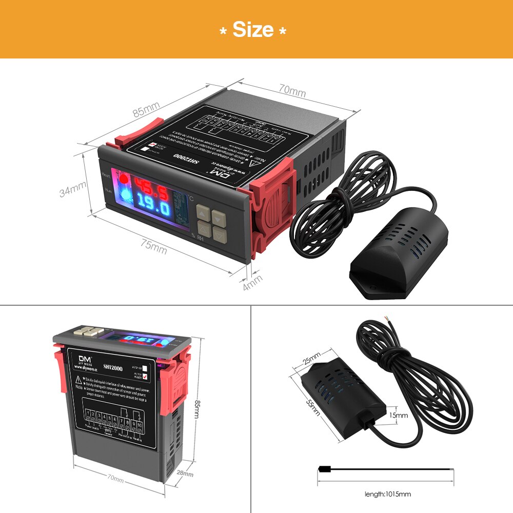 12V 110V 220V Digital Temperature Humidity Controller Aquarium Incubator Birds Thermostat Humidistat Thermometer Hygrometer