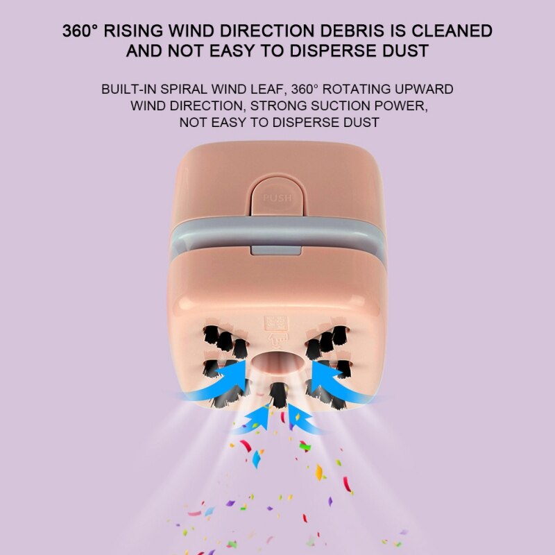 Deli Desk Set Portable Desktop Cleaner Home Table Sweeper Mini Desk Vacuum Cleaner For School Classroom School Office Supplies