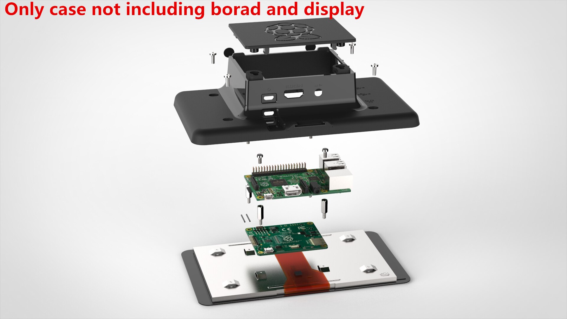 Raspberry Pi LCD Touch Screen Case Use With Raspberry Pi 2B, Raspberry Pi 3B, Raspberry Pi 3B+, Raspberry Pi Touch