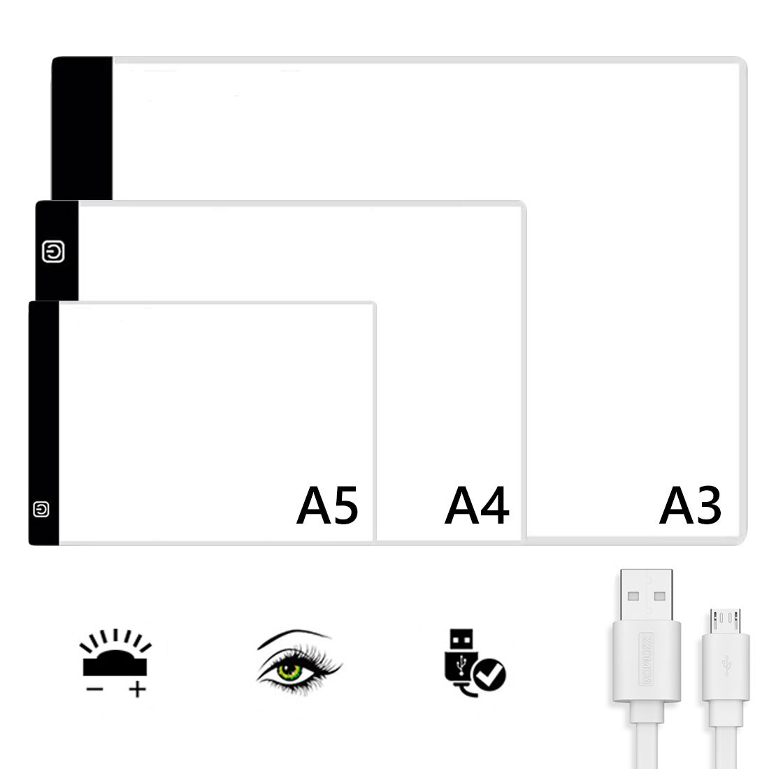 Digital Tablets Dimmable A3 A4 A5 Drawing Tablets LED Light Pad for Artists Animation Drawing Graphics Tablet Copy Board