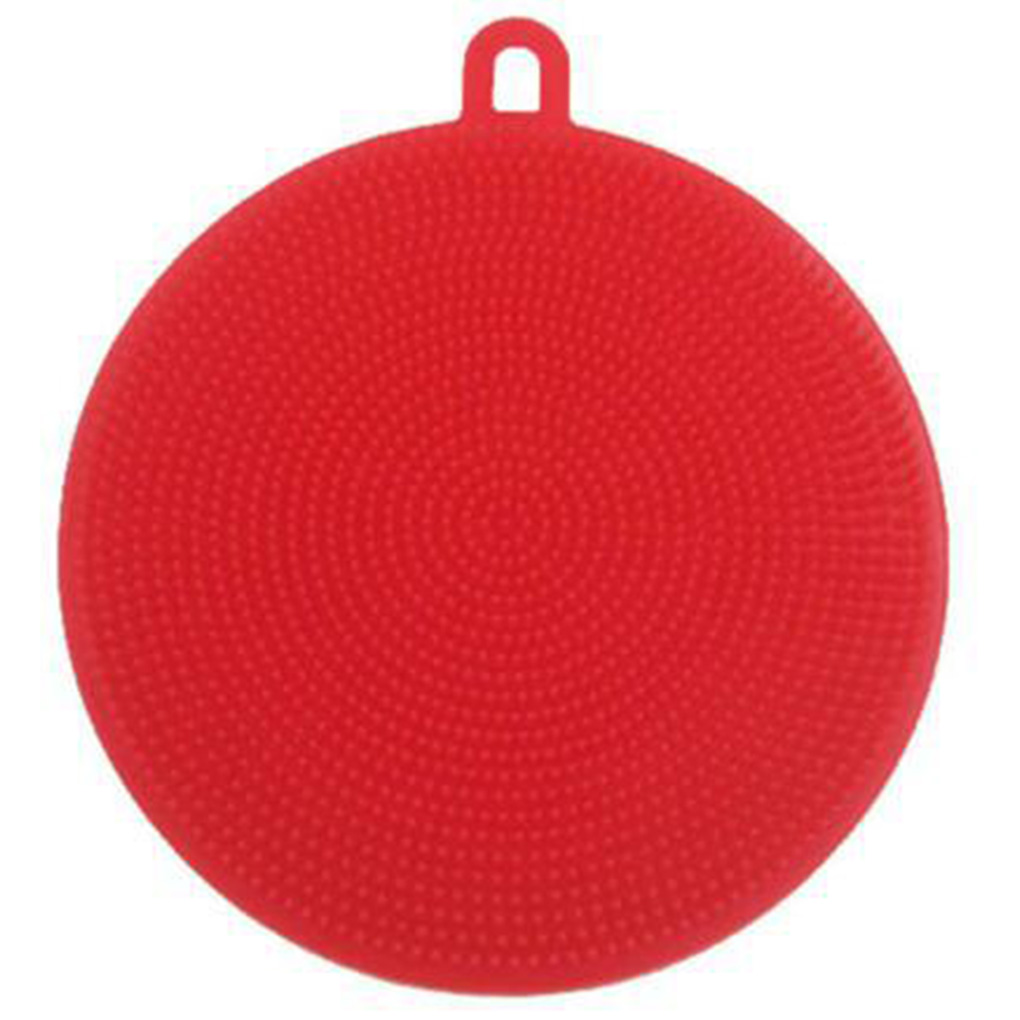 Esponja mágica de silicona para lavar platos, cuenco, cepillo de limpieza, estropajo multifunción, olla, sartén, cepillos de lavado, Limpiador de cocina herramienta de cocina: Rojo