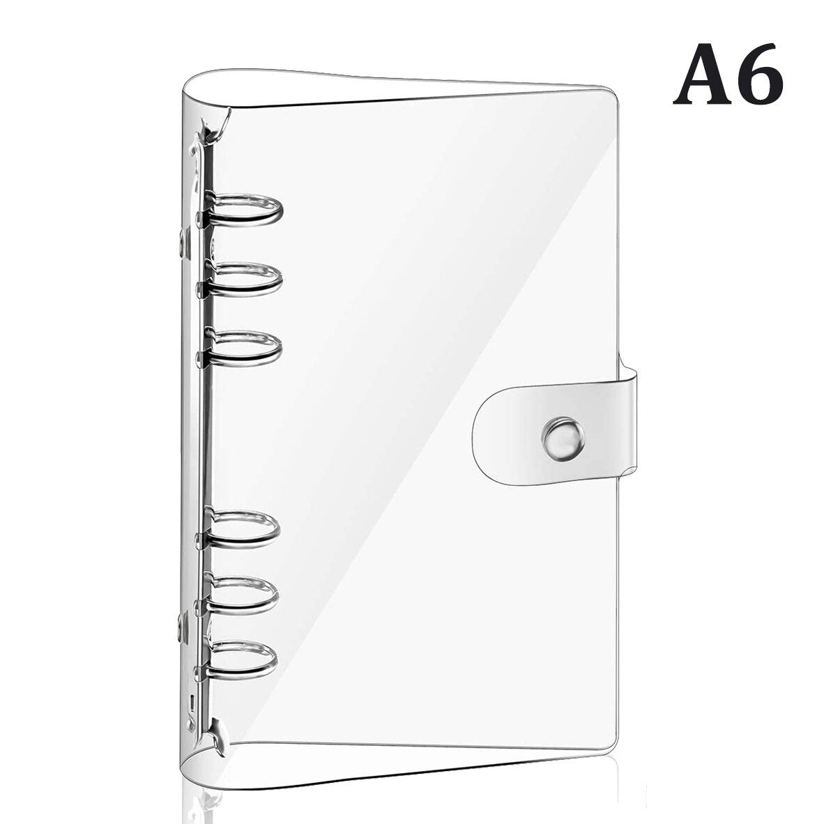 A5 A6 A7 Transparante Zachte Pvc 6 Ringband Cover Drukknoop Sluiting Filler Papier Case Voor 6 Gat planner Pagina 'S Refill Insert: A6