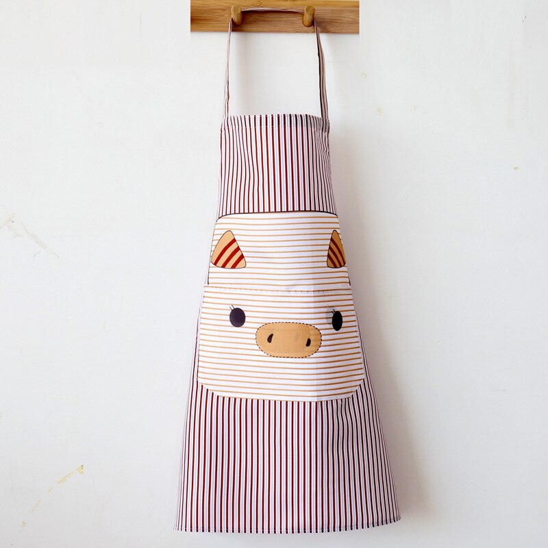 FILBAKE Cute Pig Kitchen Apron Waterproof Cartoon Printed Home Clean Tool For Cooking Painting Kitchen Accessories: 4