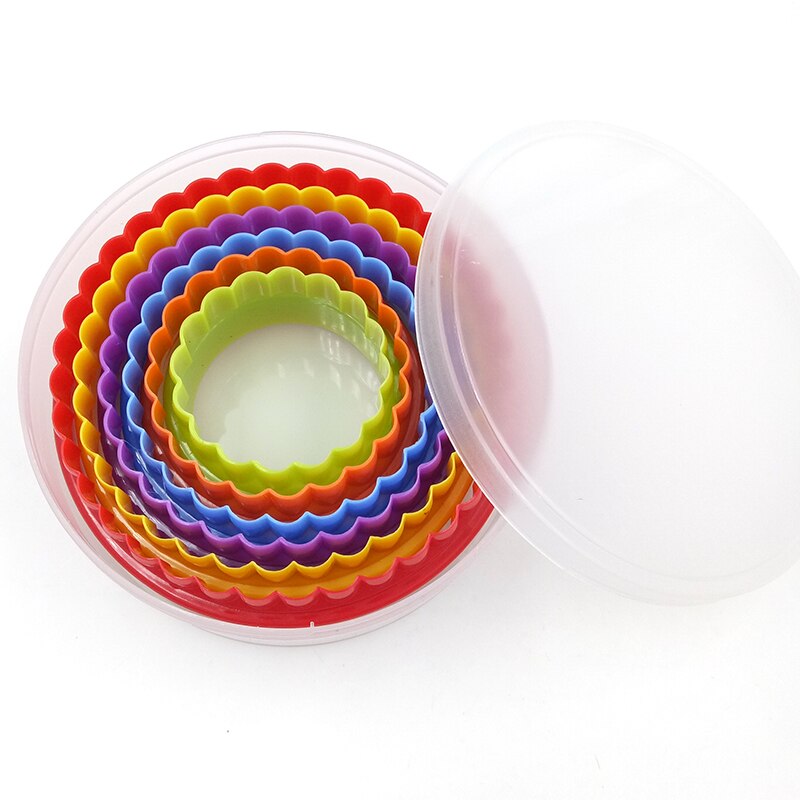 6 stk / sett plast rund form cookie kutter tidligere sugarcraft fondant kake dekorere diy kake kjøkken verktøy