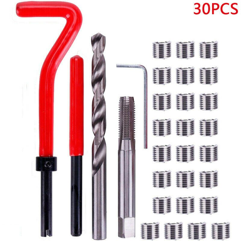 30pcs Metric Thread Repair Insert Kit Helicoil Car Pro Coil Drill Tool Set Auto Repairing Car Repair Tool Sheet Metal Tools