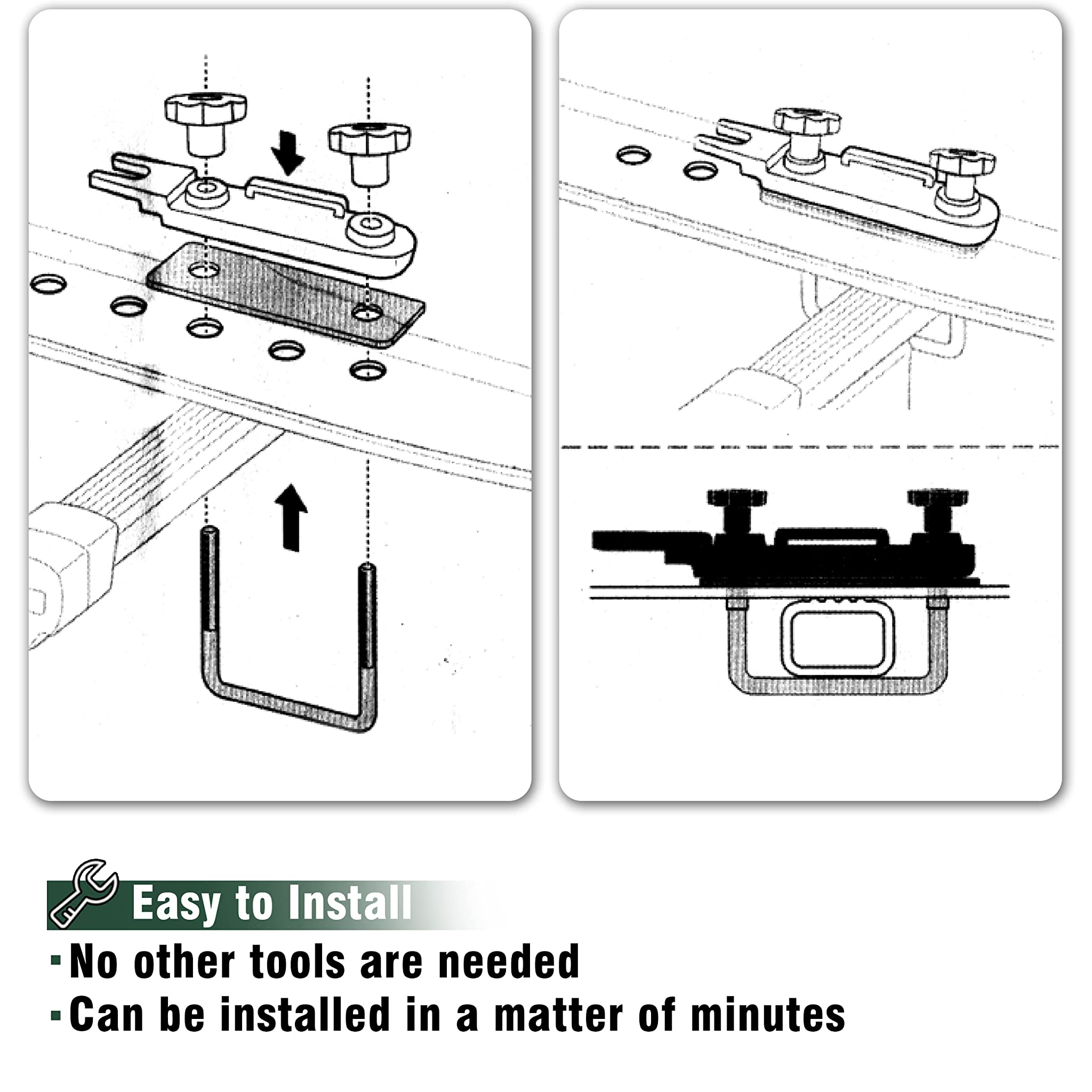 4 PCS Galvanized metal Steel Roof Box U-Bolt Clamps Rooftop Cargo Carrier Rack Bolts Car Van mounting Accessories U-Bracket XLX