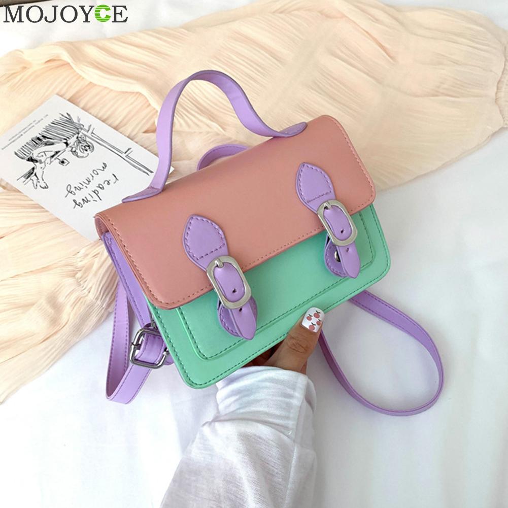 Feminino menina hit cor pequena aleta ombro bolsa casual couro do plutônio crossbody saco juventude senhoras simples saco versátil