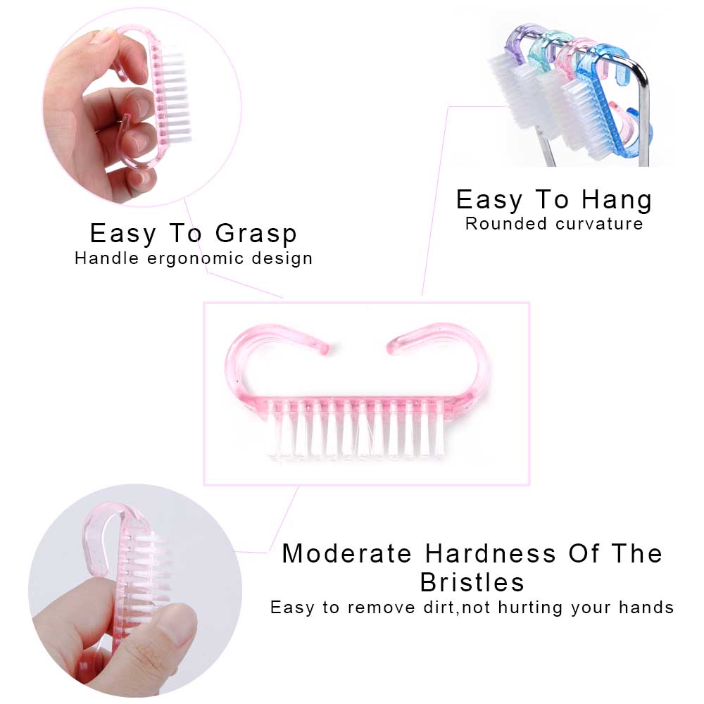 Reinigung Nagel Pinsel Nail art UV Gel Entfernen Maniküre Pediküre Werkzeug Kunststoff Finger Pflege Staub Sauber Griff Make-Up Waschen Für Frauen