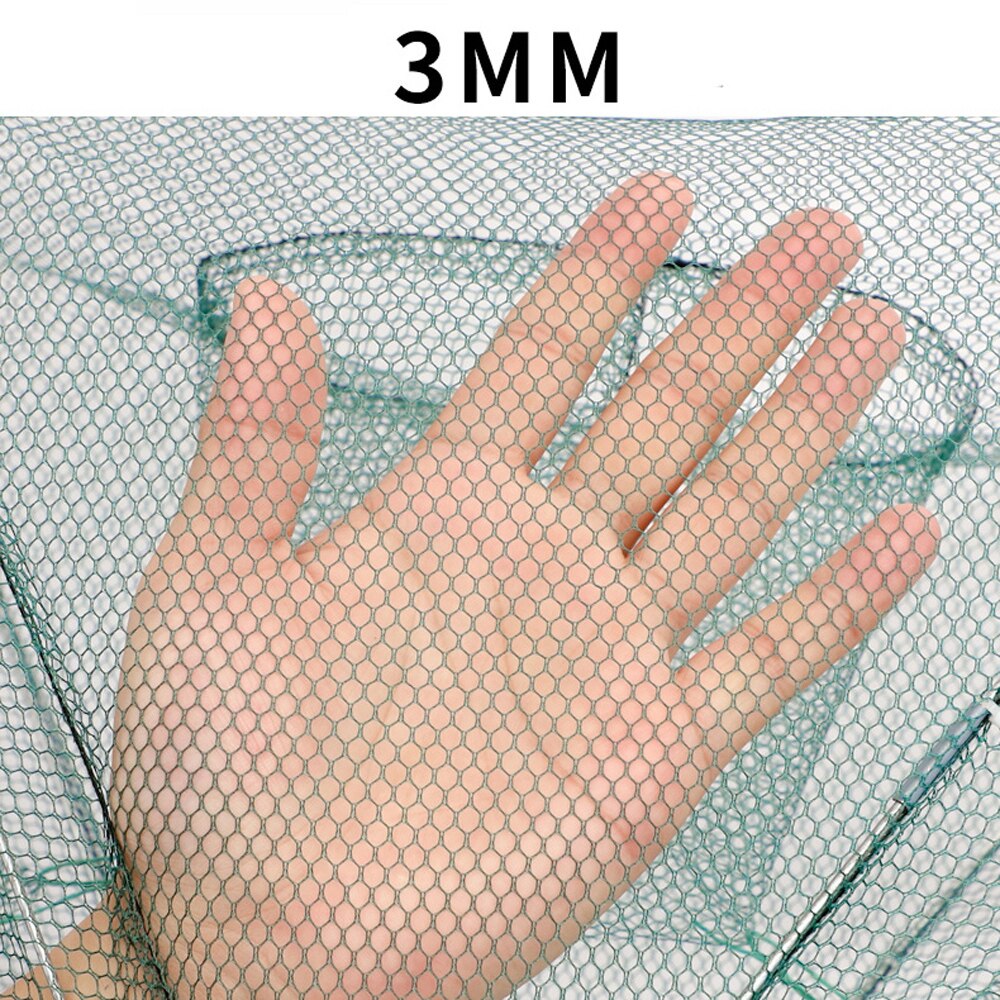 8 Holes Folded Portable Hexagon Fishing Net Casting Crayfish Catcher Big Fish Trap Network Shrimp Catcher Tank Cages Mesh Nets
