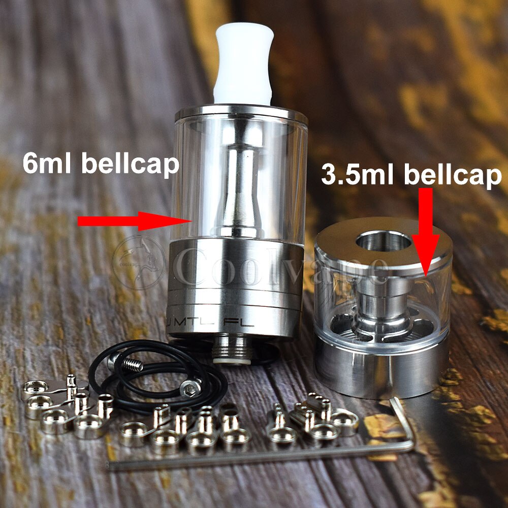 coolvape Dvarw MTL FL 24 rta 24mm diamater Single Coil Airflow Tank Rebuildable 316ss atomizer rta with 510 mtl drip tip