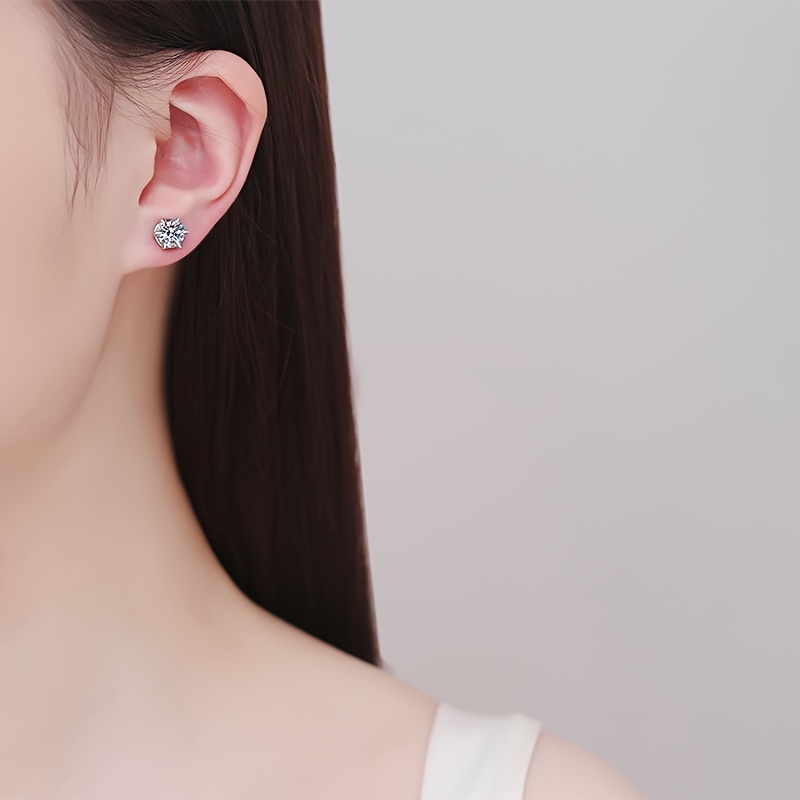 2pcs Moissanite earrings Magnetic Simple 2CT Moissanite earrings No need to pierce the ear Valentine's Day Mother's Day