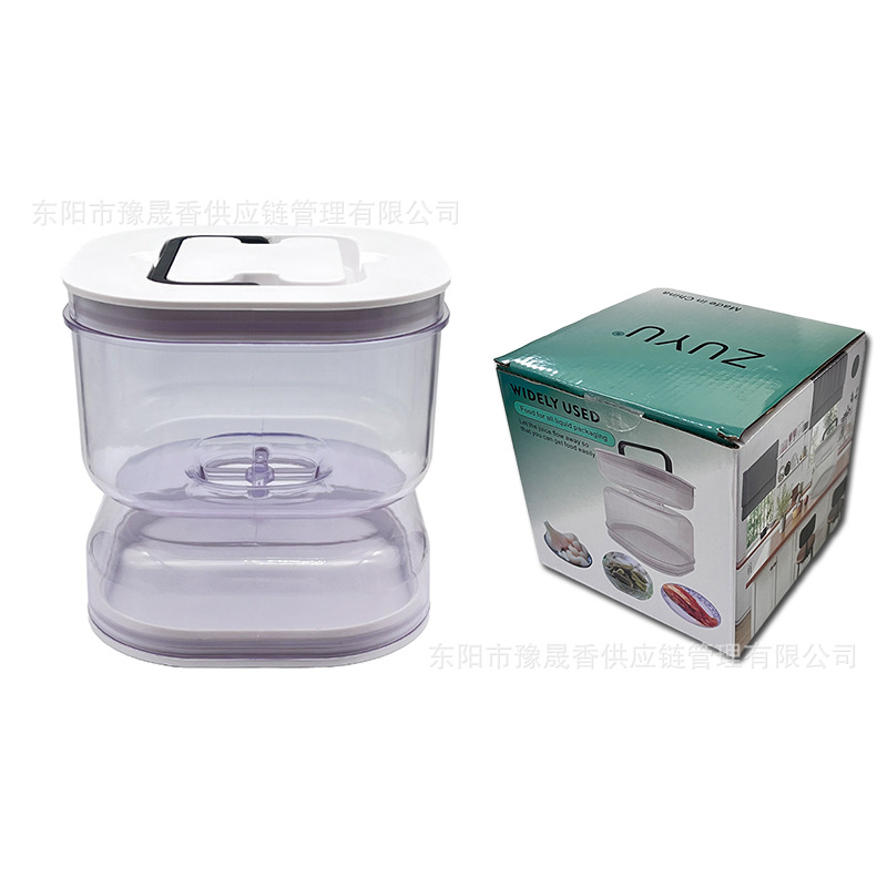 Augurk Pot Natte Droge Dispenser Voedsel Opslag Container Olijf Zandloper Pot Sap Separator Keuken Opbergdoos Komkommer Container: Deep Blue