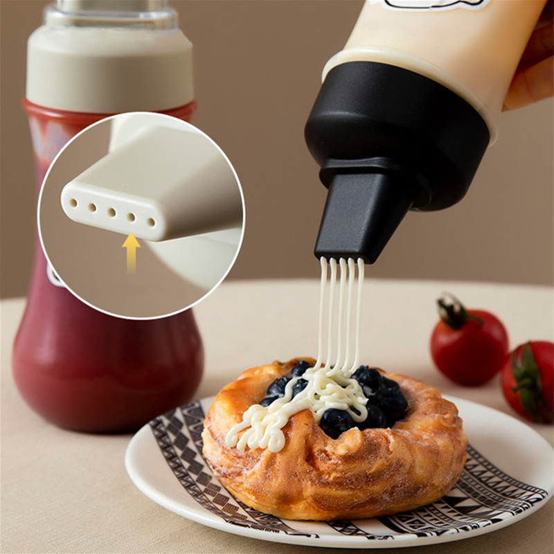 350ml saus klem flaske fem skrog plast ketchup flaske kjøkken krydder olivenolje flasker saus honning dispenser beholder