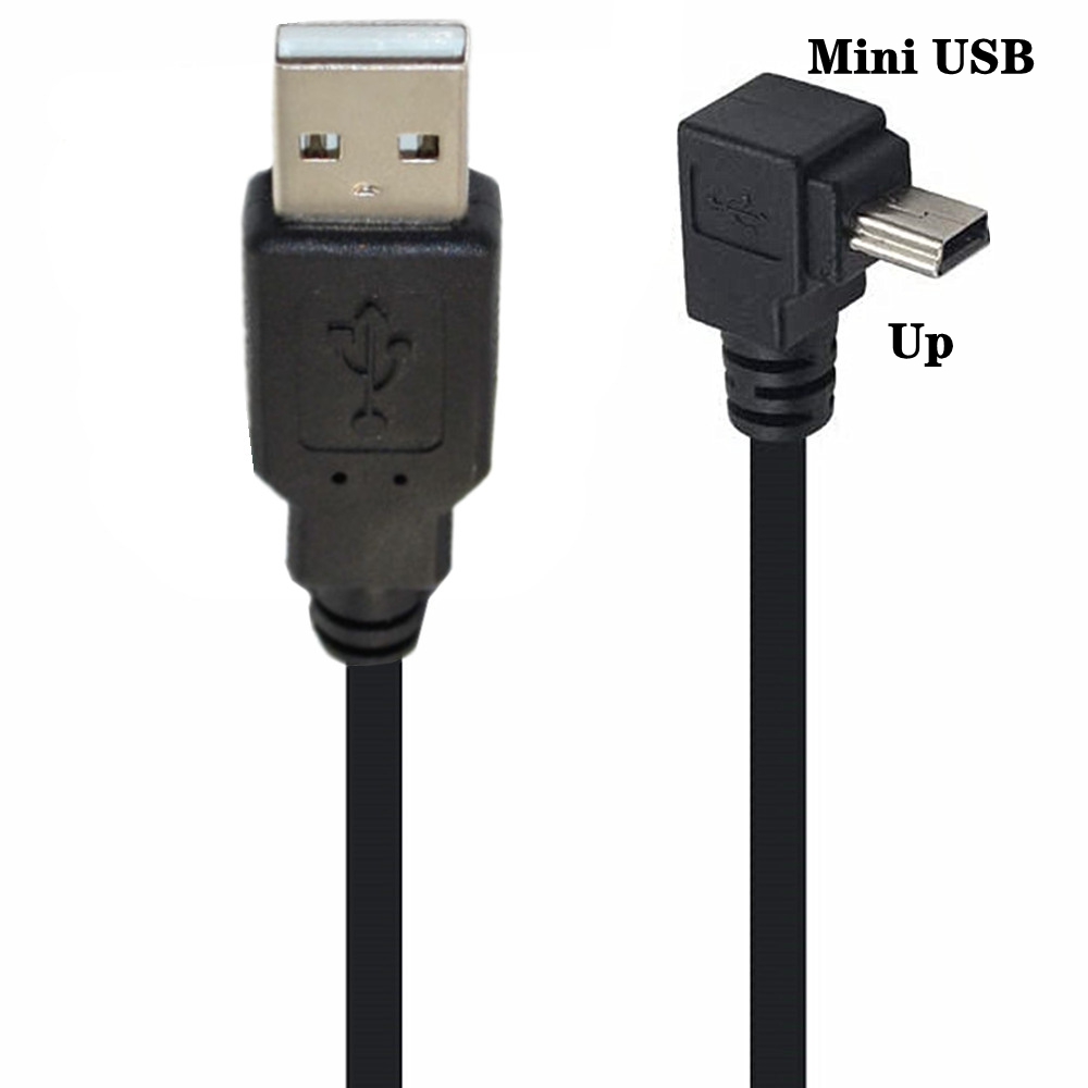 Micro USB/Mini USB 5-pins mannelijke naar USB mannelijke adapter, 90 graden dubbele bocht (omhoog/omlaag/links/rechts), korte kabel 25CM/1M/3M/5M: Blauw / 8m