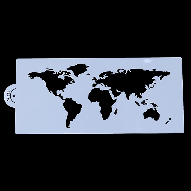 World Map Cake Stencil Plastic Cake Border Stencils DIY Drawing Lace Template Cake Mold Cake Decorating Tool Bakeware