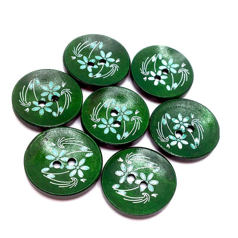 30Pcs 25/30Mm Grote Bloem Patroon Houten Knopen Voor Kleding Naaien Accessoires Ambachten Diy Scrapbooking Woondecoratie levert
