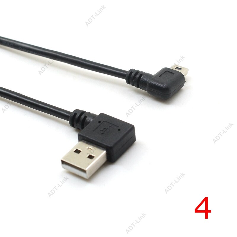 Mini usb datakabel 25cm højre venstre vinkel usb 2.0 a han til mini usb 5 pin venstre højre vinkel han kabel ledning adapterstik