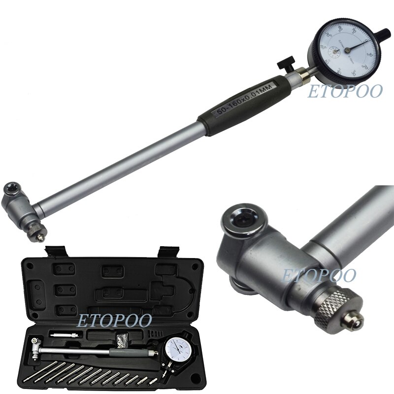 50-160MM 0.01mm Dial Bore Gauge Indicator Diameter Indicators Precision Engine Cylinder Measuring Test Kit Tool Meter