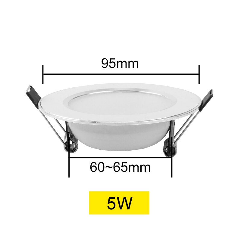 Led-alasvalo 3w 5w 7w 9w 12w 15w 220v 230v 240v pyöreä upotettu lamppu led-lamppu makuuhuone keittiö sisä led-valaistus: 5w / Lämmin valkoinen