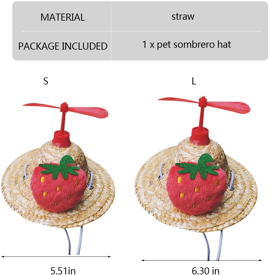 LVTUBANLV Adjustable Cute Mini Pet Sombrero Dog Straw Hat Cat Woven Hat Puppy Sun Bucket Cap for Small Dogs Puppy Cats Supplies