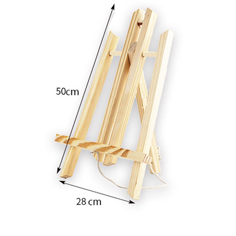 Caballete plegable de madera para artistas, mesa de boda, soporte de tarjeta, soporte de exhibición, decoración de , arte triangular y escuela para suministros de pintura: 28x50 log color