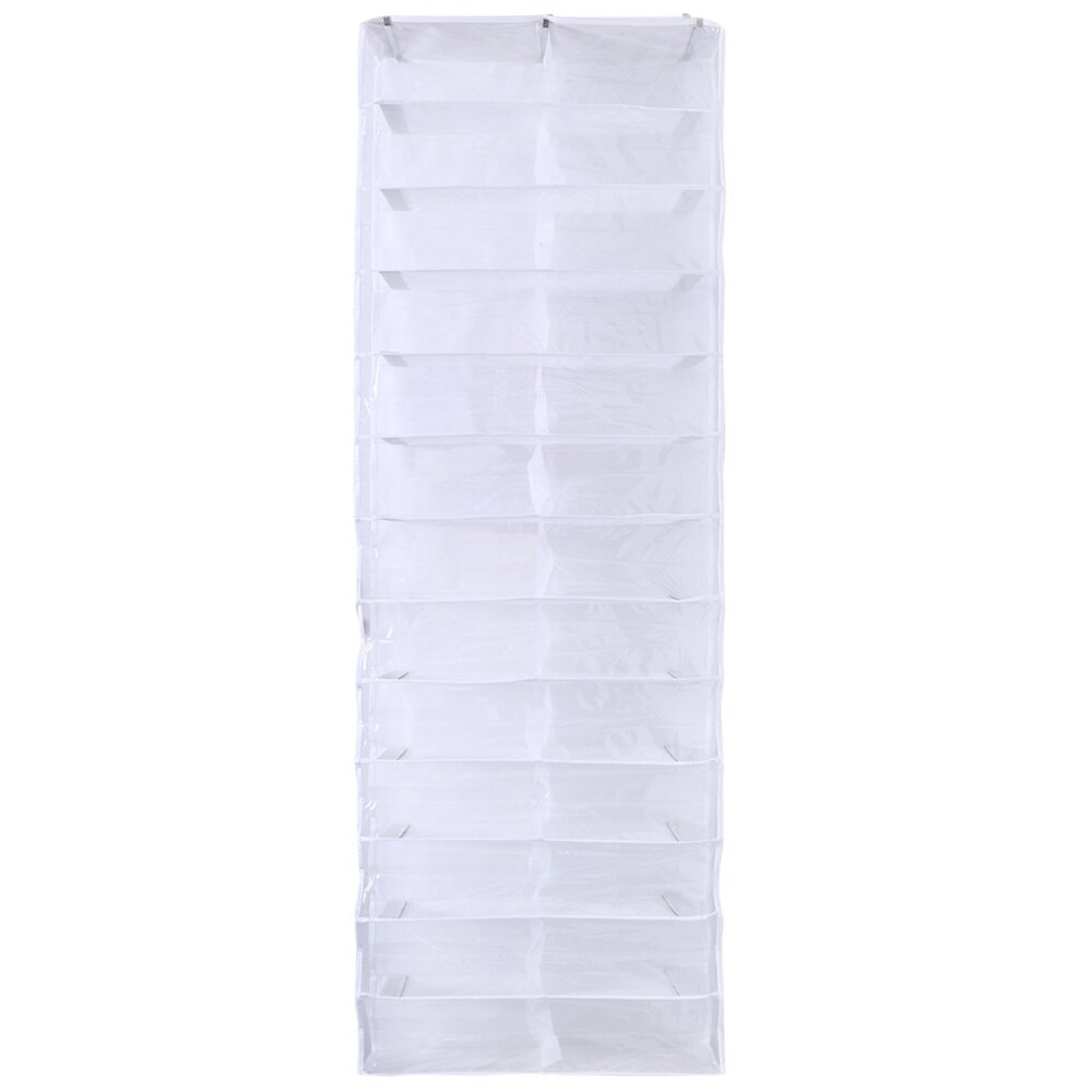 26 grote zakken boven de deurhanger, schoenenorganizer, kastplanken, opbergrek, ruimtebesparend (wit): Zwart wit