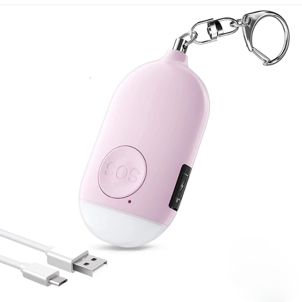 La Sécurité Alarme D'autodéfense Sirène-Portable pour Les Femmes w/SOS LUMIÈRE LED & mousqueton Aide des Aînés Et enfants Appel D'urgence: Rose
