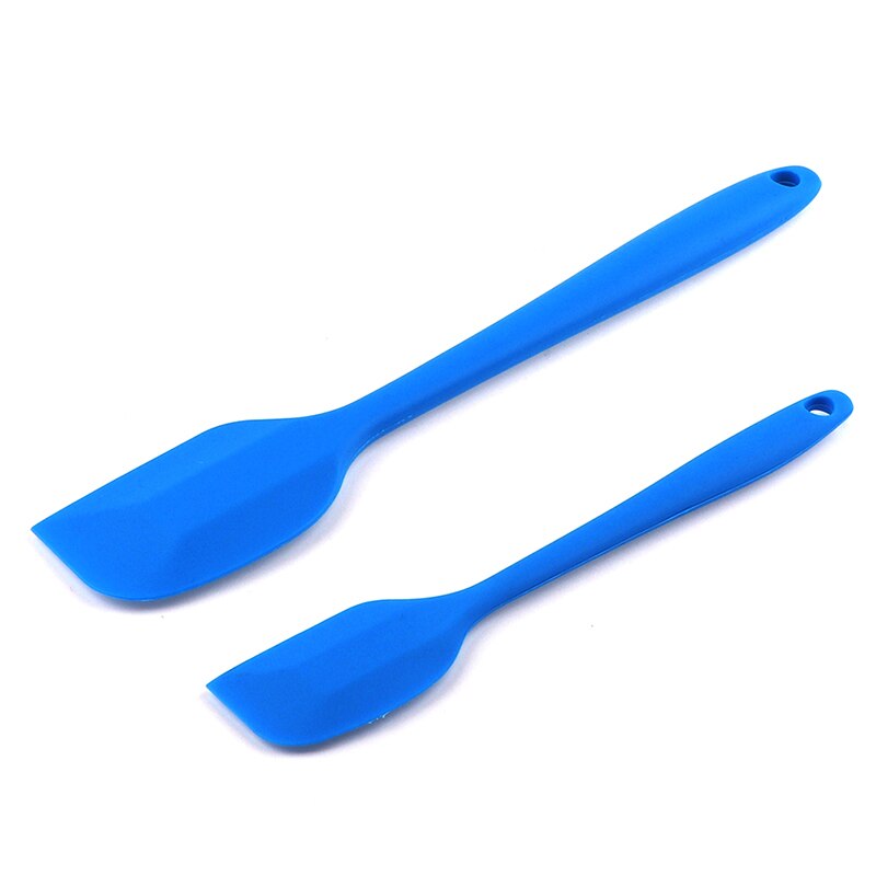 2pc siliconen schrapers beslag schraper borstel boter mixer cake kwasten bak keukengerei room cake spatel mixen: Blauw