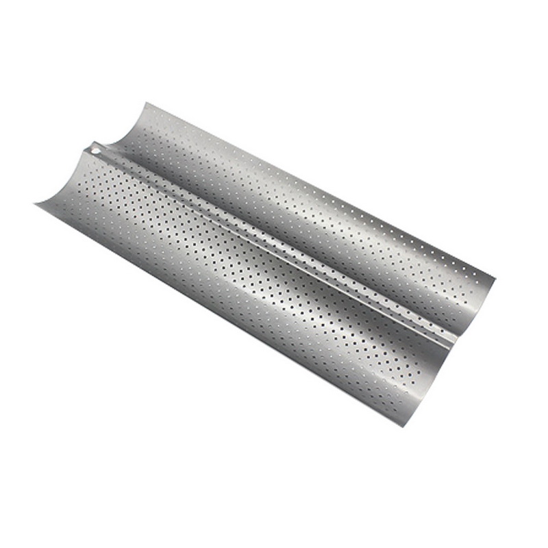 French Bread Mold For Baking Bread Wave Baking Tray Practical Cake Pan Baguette Mold 2/3/4 Groove Waves Bread Baking Tool: light green