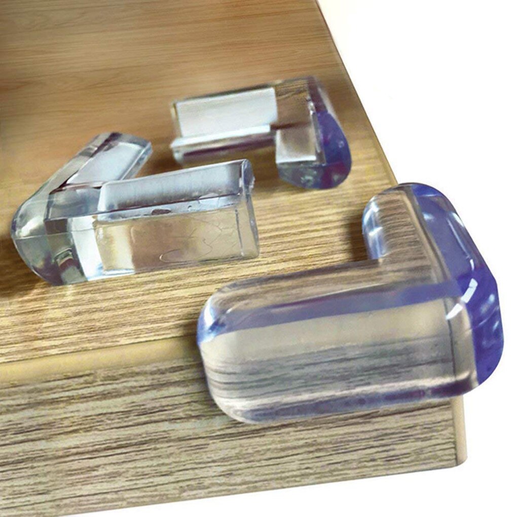 1/5Pcs Baby Veiligheid Siliconen Hoek Transparant Protector L Vorm Kids Zachte Clear Pvc Tafel Bureau Rand Hoek guards Tafelrand