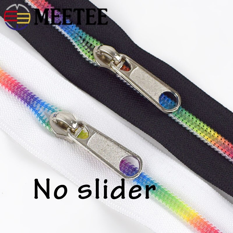 Meetee 2M/5M/10M 5 # Nylon Gekleurde Tand Rits Zwart Wit Doek Code Laden rits Diy Thuis Textiel Zak Naaien Accessoires