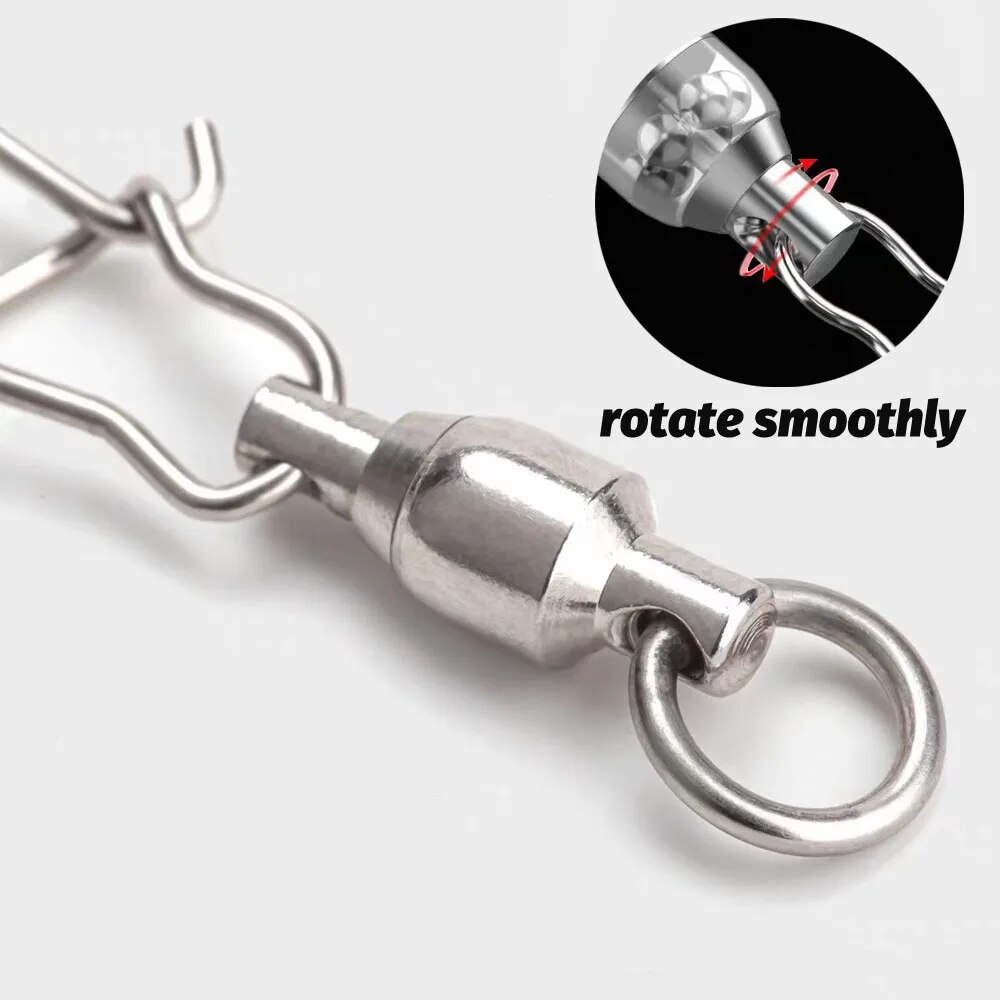 GOBAIT 20 pièces connecteur à pression pivotant broche roulement à billes anneau roulant boucle Kit Pesca ligne de leurre connecter serrure croisée outils de pêche