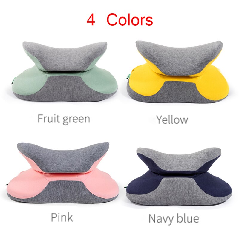 Slaapkussen voor op reis, hoofdsteun, tailleondersteuning, traagschuimkussen, orthopedisch kantoor, studentenbureau, slapen, lunchpauzekussen