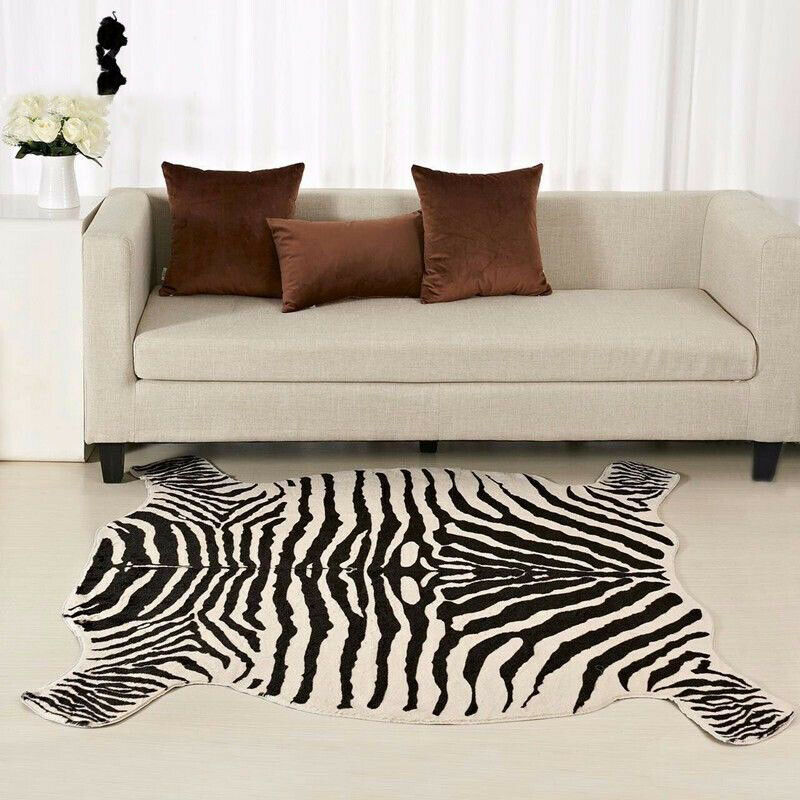 130 x 150cm tepper i mykt zebra -trykk, dyreprint teppe, antisklittmatte, teppeteppe for stue, fliser, stue, kontor