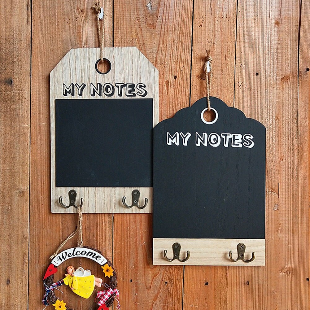 Wordpad Wall Mounted Home Decor Message Board Hanging Blackboard Practical With Hooks Blank Office Kitchen School Supplies