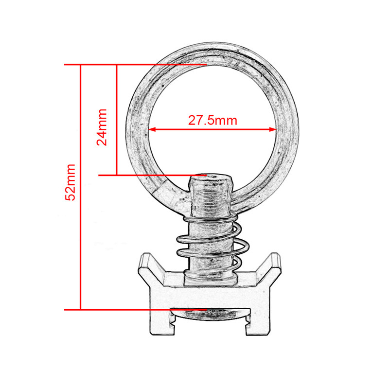 6/10pcs Single Stud L-Track Fitting with Round Ring For L Track Logistic Airline L Track Core Trax Hardware Fasteners Sliver