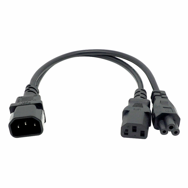 Cable de alimentación divisor de 30cm para PC, escáner e impresora, IEC320 C14 a IEC320 C13 + C5 Y
