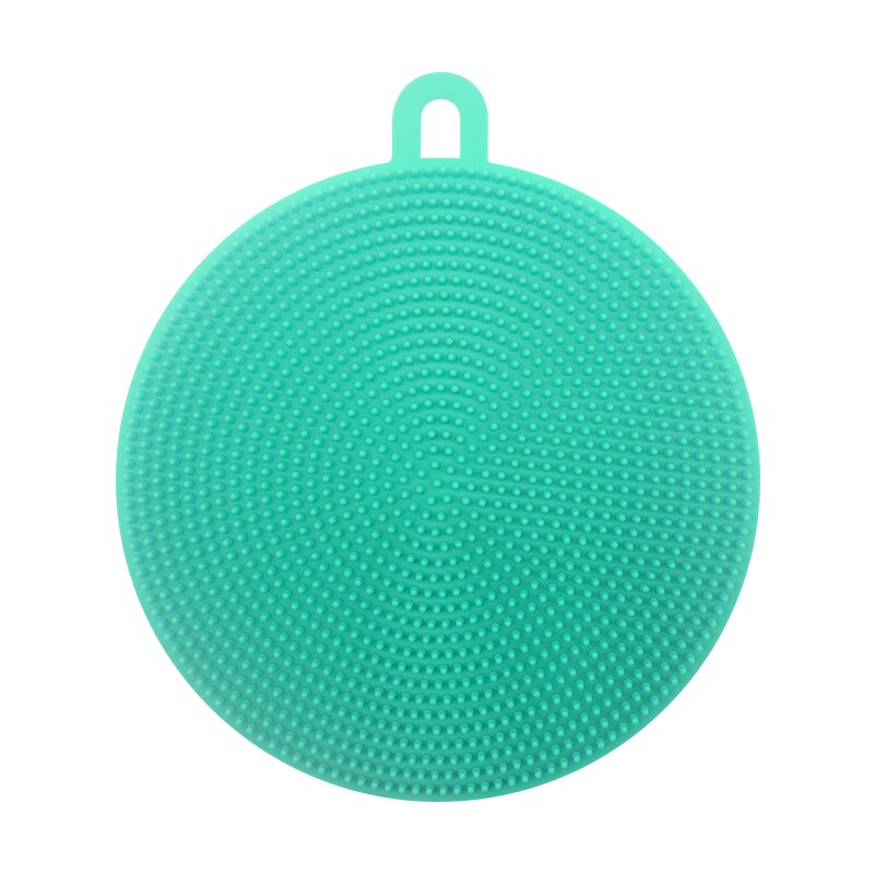 5PCS Silikon Küche Reinigung Pinsel Spülmaschine Schwämme Dish Waschen Schwamm Magie Wäscher Haushalt Pinsel Küche Zubehör: Lightblue