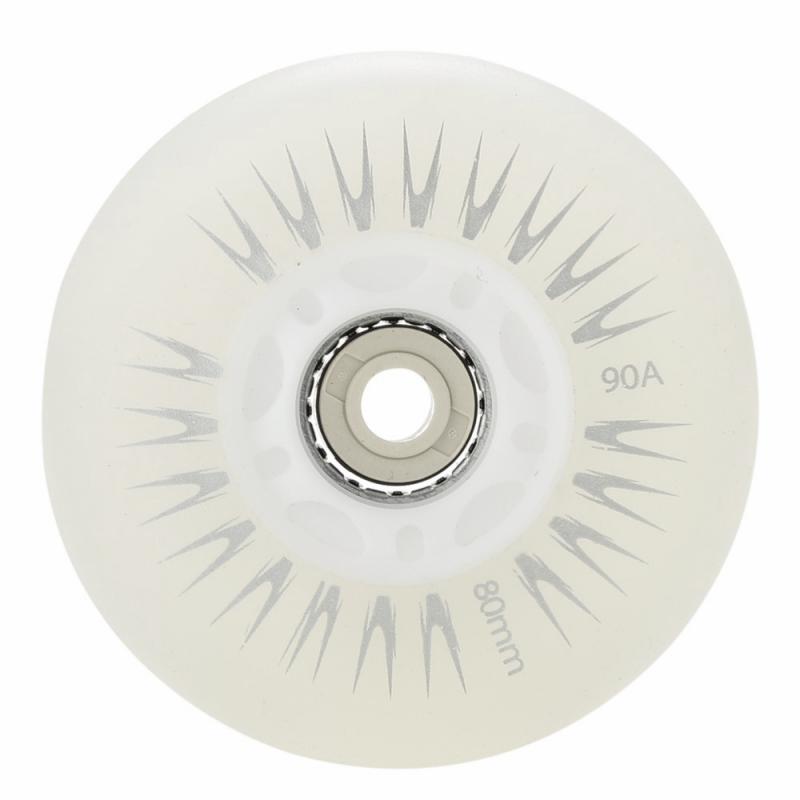 1 unidad de ruedas de patines en línea de 80mm 90A, ruedas de patinaje deslizantes con luces LED, ruedas de repuesto luminosas duraderas: 1pc-white