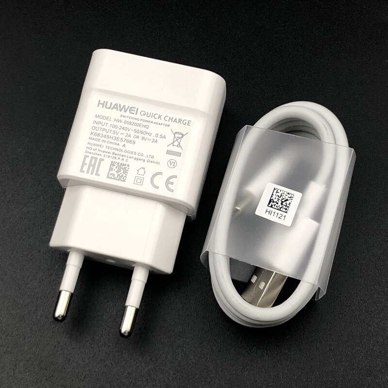 Huawei 9V/2A Schnelle Ladegerät Original EU QC 2,0 schnell aufladen Adapter Usb Typ-C Kabel für huawei P20 P30 lite Kamerad 20 lite Ehre 9X